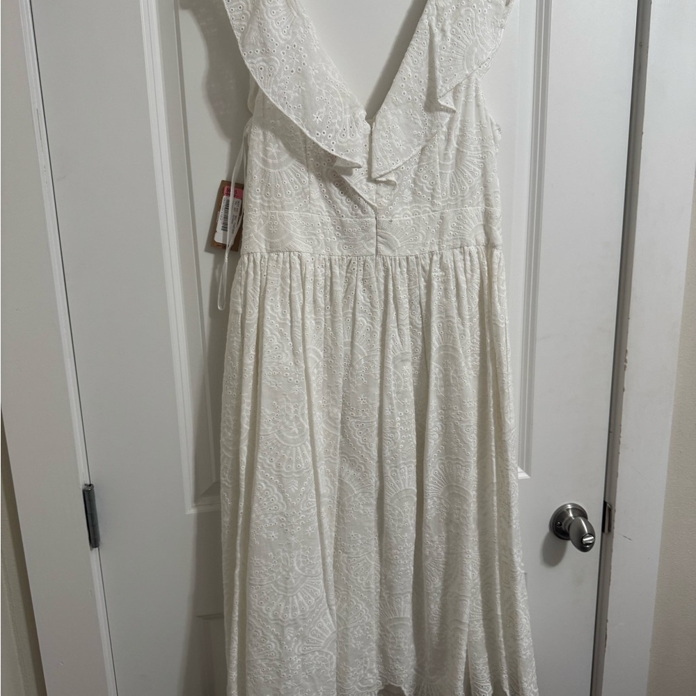 NWT: Cremieux Elegant White Eyelet Dress